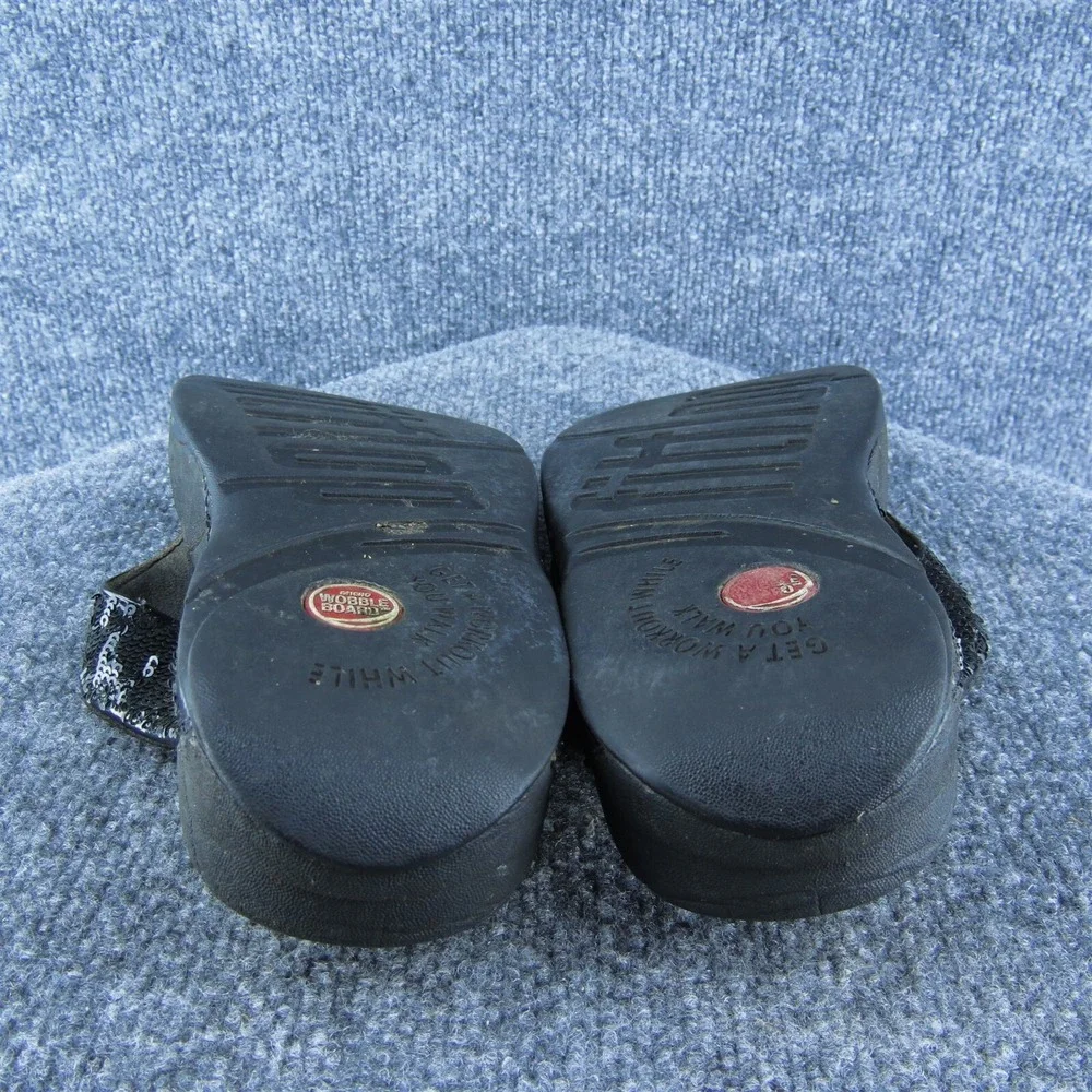 FitFlop Sequins Women Flip Flop Sandal Shoes‎ Black Synthetic Size 7 Medium
